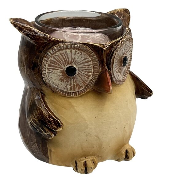 Yankee Candle Owl 2011 Antique Style Tealight Holder 3.5" Rustic Nature Votive - Picture 1 of 12